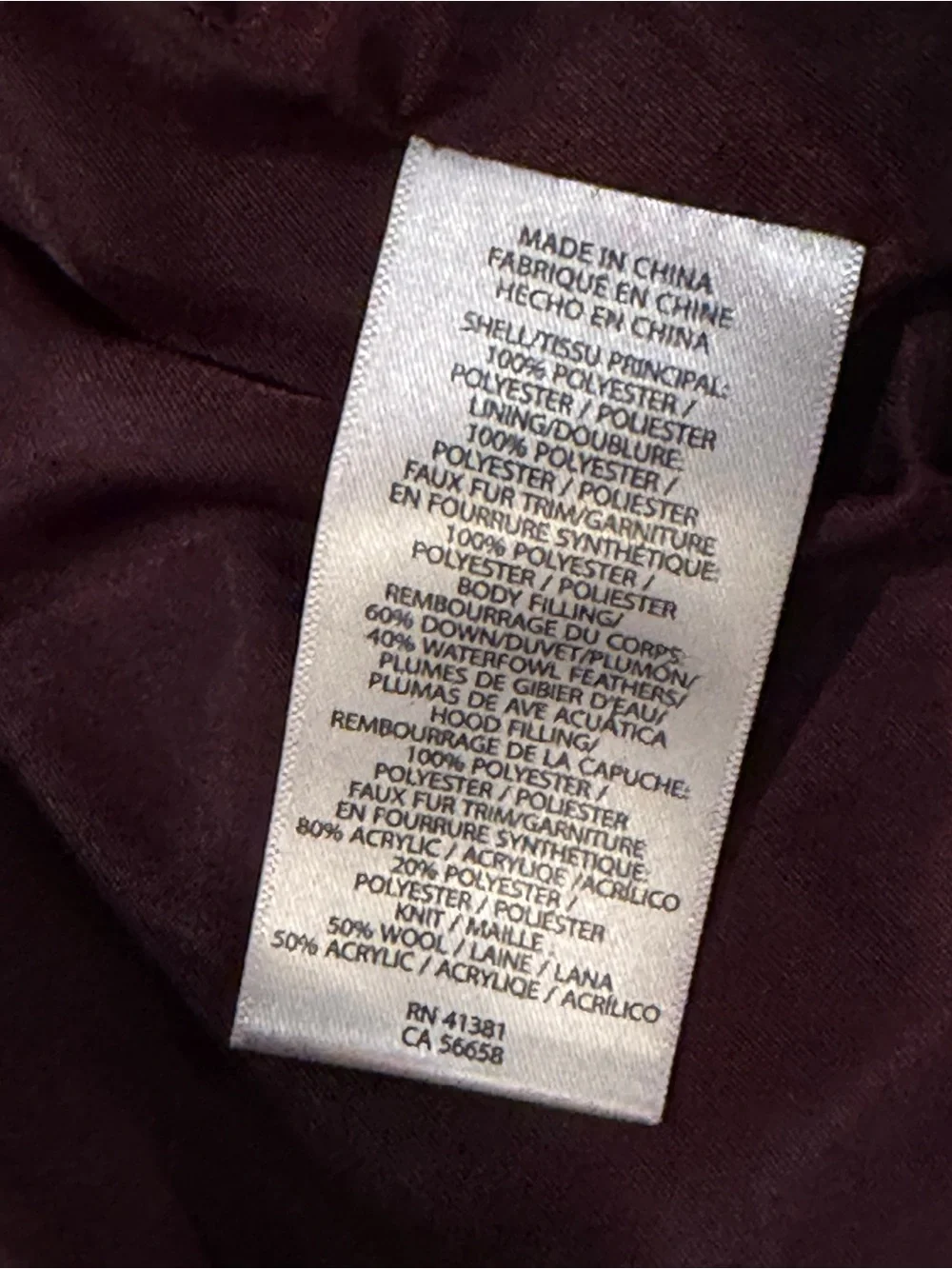 Ralph Lauren Deep Plum Long Puffer Coat with Faux Fur Hood Medium